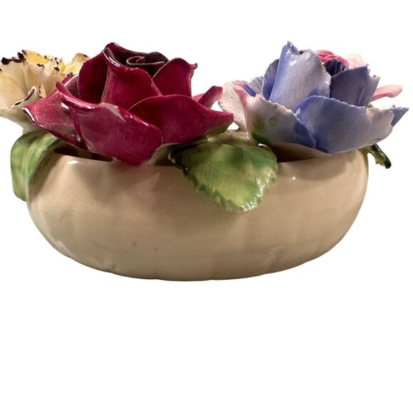 Radnor Floral Crown Horseshoe England Staffordshire Fine Bone China Vintage - Picture 5 of 14